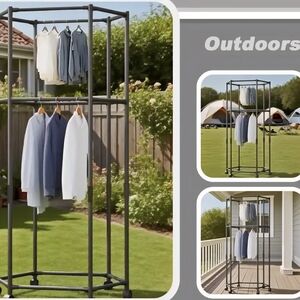 Outdoor Clothes Drying Rack - Black